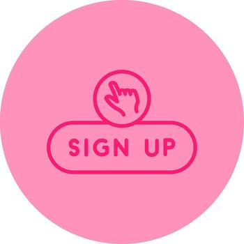 Sign Up Form Button Line Two Tone Circle vector