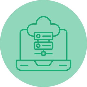 Web Server Hosting Rack Line Two Tone Circle vector