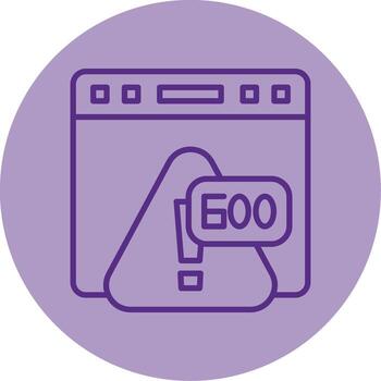 Error 600 Custom App Timeout Line Two Tone Circle vector