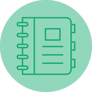 espiral glifo trabajo cuaderno línea dos tono circulo vector