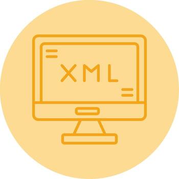 XML Tag Structure Icon Line Two Tone Circle vector