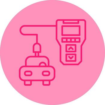 Digital Diagnostic Tool Line Two Tone Circle vector