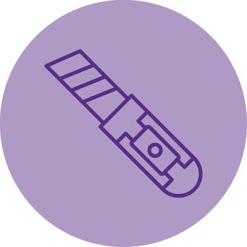 Folding Utility Knife Line Two Tone Circle vector