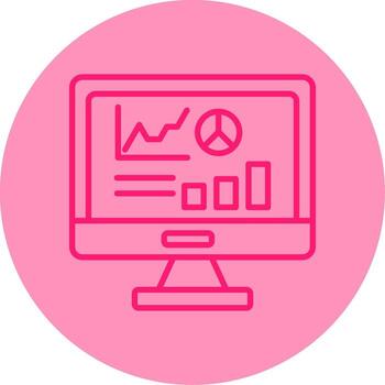 Web Analytics Dashboard Line Two Tone Circle vector