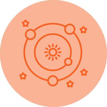 Solar System Orbit Diagram Line Two Tone Circle vector