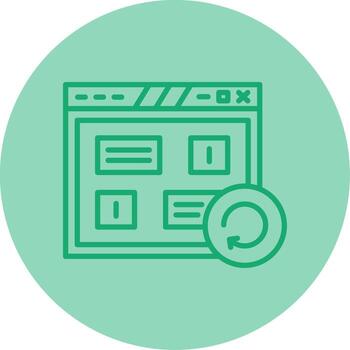 página actualizar recargar botón línea dos tono circulo vector