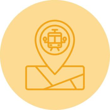 Subway Entry Point Icon Line Two Tone Circle vector