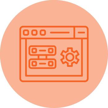 servidor lado representación proceso línea dos tono circulo vector