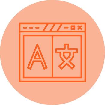 Language Switcher Dropdown Icon Line Two Tone Circle vector