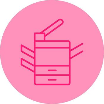 Multi Function Photocopier Line Two Tone Circle vector