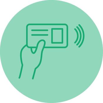 NFC Card Reader Terminal Line Two Tone Circle vector