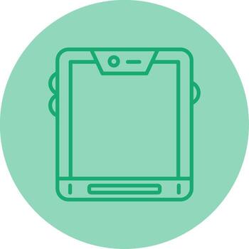 Digital Tablet Gadget Line Two Tone Circle vector