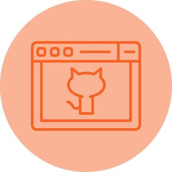 GitHub Repository Icon Line Two Tone Circle vector