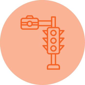 Automated Traffic Cam Symbol Line Two Tone Circle vector