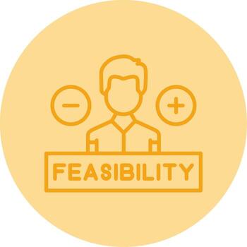 Operational Feasibility Risk Study Line Two Tone Circle vector
