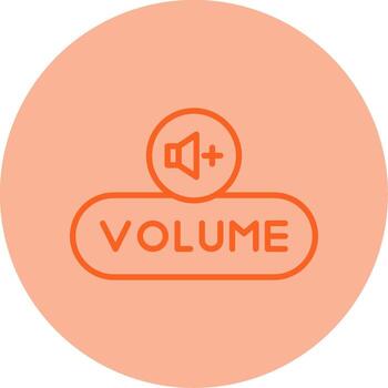 Increase Volume Button Line Two Tone Circle vector