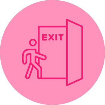 Clearly Marked Emergency Exit Line Two Tone Circle vector