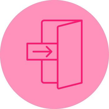 Emergency Bus Exit Sign Line Two Tone Circle vector