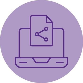 reaccionar contexto api icono línea dos tono circulo vector