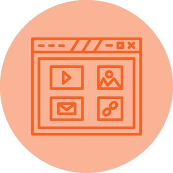 atractivo sitio web texto contenido línea dos tono circulo vector