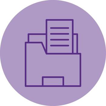 en expansión documento archivo carpeta línea dos tono circulo vector