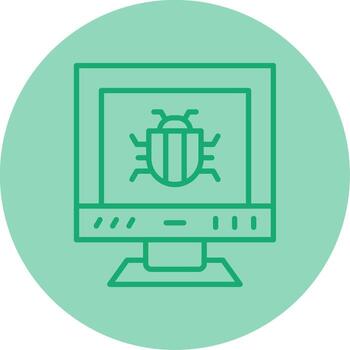 Software System Bug Errors Line Two Tone Circle vector