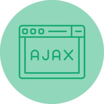 AJAX Data Request Symbol Line Two Tone Circle vector