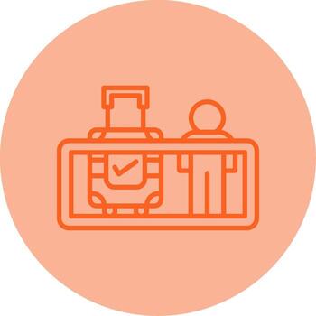 Automated Moving Walkway Line Two Tone Circle vector