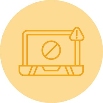 bota error a puesta en marcha línea dos tono circulo vector