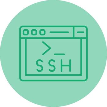 SSH Secure Access Symbol Line Two Tone Circle vector