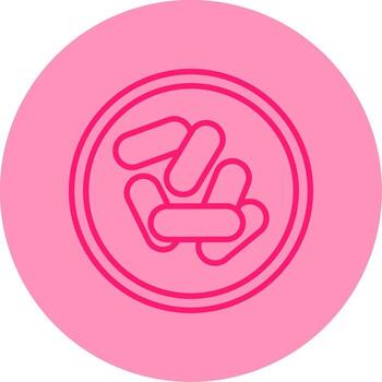 Bacillus subtilis Soil Microbe Line Two Tone Circle vector