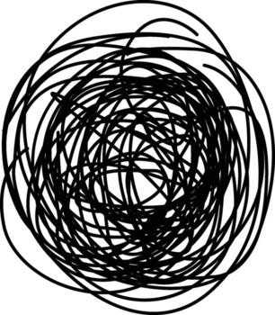 Circular Abstract Swirling Scribble Drawing vector