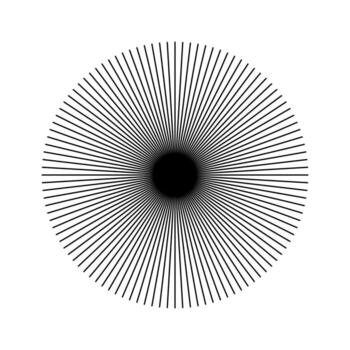 Star sun rays or burst. Circulars lines beams. Spokes grid with radiating stripes. Round radial radiation lines. Abstract geometric round shape pattern. vector