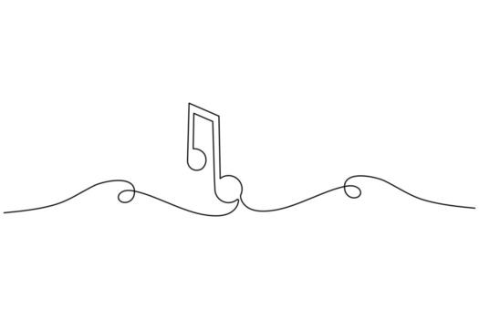 Minimalist one line drawing of a simple song vector