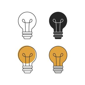 light bulb icon set design concept idea, solution and innovation vector