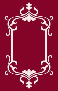 White vintage frame red background. Decorative frame graphic element. vector