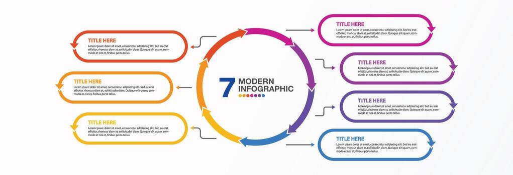 Infographic for presentation 7 process. vector