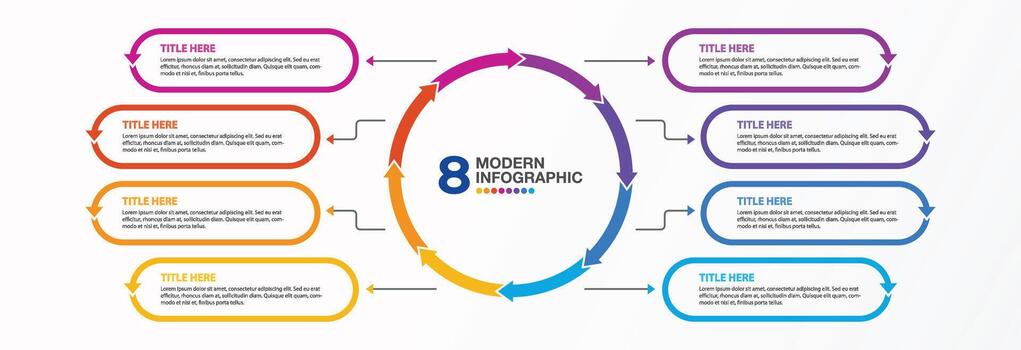 Infographic for presentation 8 process. vector