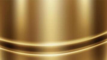 Shiny brushed gold metal texture with smooth curved surface vector