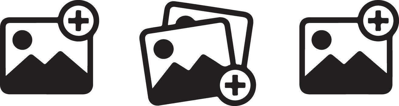 Add Image Icon Set vector