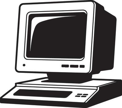 antiguo computadora monitor monitor ilustración Arte vector