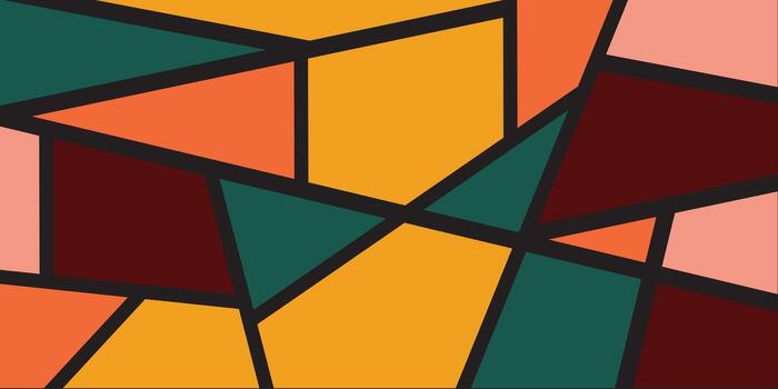 Abstract pattern of thick black lines geometric shapes vector