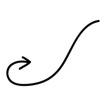 Curved arrow icon. Outline curved arrow icon for web design isolated on white background. vector