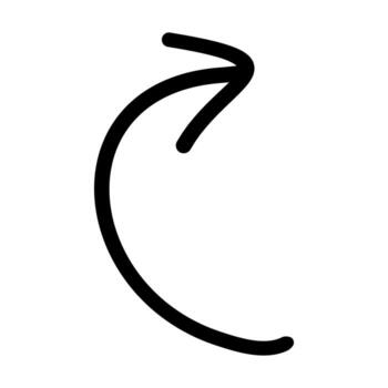 Curved Arrow Line Icon. Editable Bold Outline With Color Fill Design. Illustration. vector