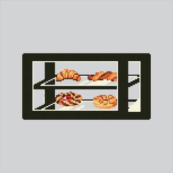 píxel Arte panadería Pastelería monitor caso icono ilustración para juego diseño vector