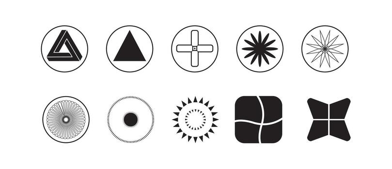 óptico espejismo penrose triángulo dentro un circulo símbolo para creativo geométrico diseño y resumen Arte vector