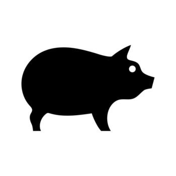 silueta de un cerdo icono, sencillo y minimalista diseño, adecuado para varios aplicaciones y marca vector