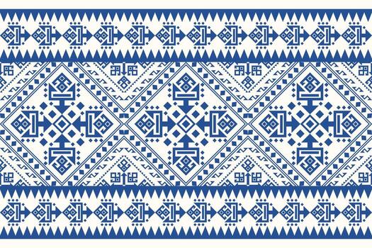 Geometric ethnic pattern blue and white background,Geometric floral pattern,abstract background,Aztec style,abstract design vector