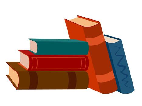 apilar de libros en un blanco antecedentes. pila de libros ilustración. icono apilar de libros en plano estilo. modelo diseño con libros montón. libro icono en plano diseño estilo vector