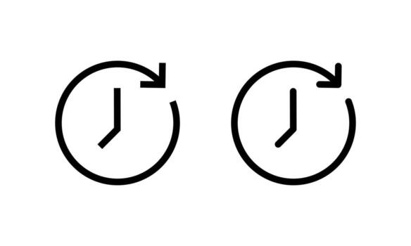 History and recent activity icon. Clock with circular arrow refresh symbol vector